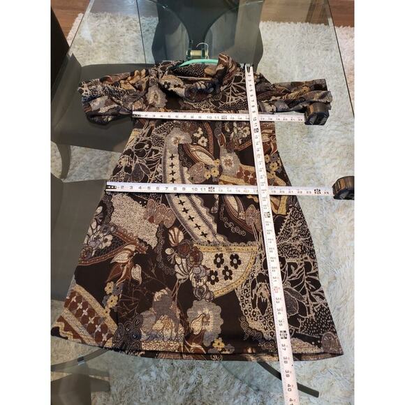 R&M Richards Womens Multi Polyester Short Sleeve Cowl Neck Shift Dress Size 10 - Picture 11 of 11